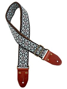 Gitaarband, Jacquardweefsel, roze/blauw