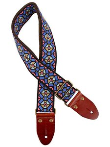 Gitaarband, Jacquardweefsel, blauw/roze