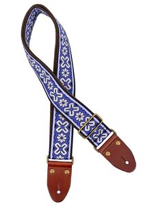 Gitaarband, Jacquardweefsel,blauw/wit