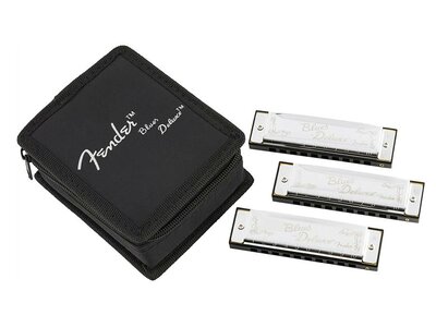 Blues Deluxe mondorgel-bundel van 3 (C, G, A), met gigbag