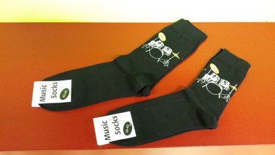 Zwarte sokken met Drumstel motief