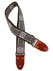 Gitaarband, Jacquardweefsel, zalm/blauw